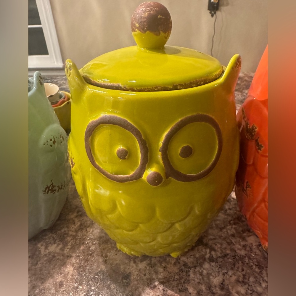 Colorful Owl Ceramic Jars Set - Picture 6 of 11